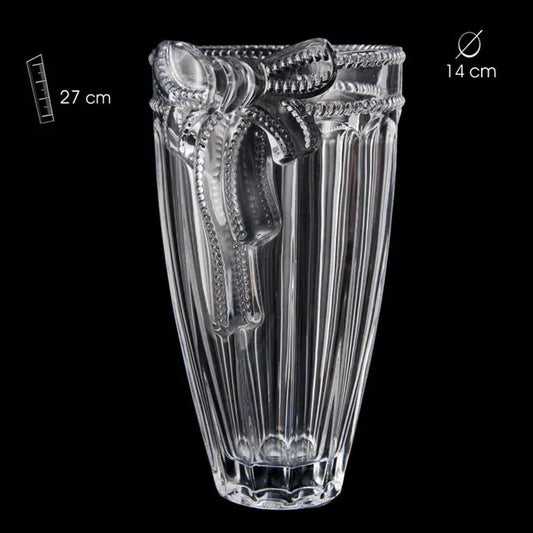 VASE BOW 27 CM CRYSTAL Bitu Gift Shop