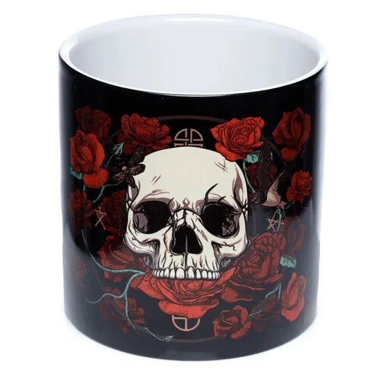 Skulls & Roses Ceramic Indoor Plant Pot - Large Bitu Gift Shop