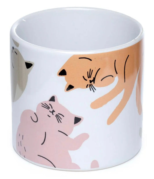 Cat's Life Ceramic Indoor Plant Pot - Small Bitu Gift Shop