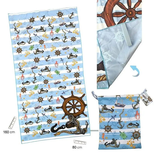 Microfiber Towel 80x160 Sailor Bitu Gift Shop