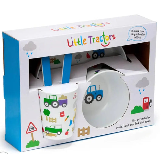 Little Tractors 5 Piece Kids Cup, Bowl, Plate & Cutlery Set Bitu Gift Shop