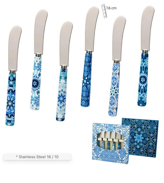 Set of 6 Arabesque Pate Knife Bitu Gift Shop