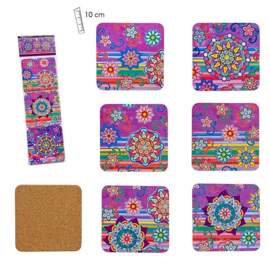 SET 6 MANDALA COASTERS Bitu Gift Shop