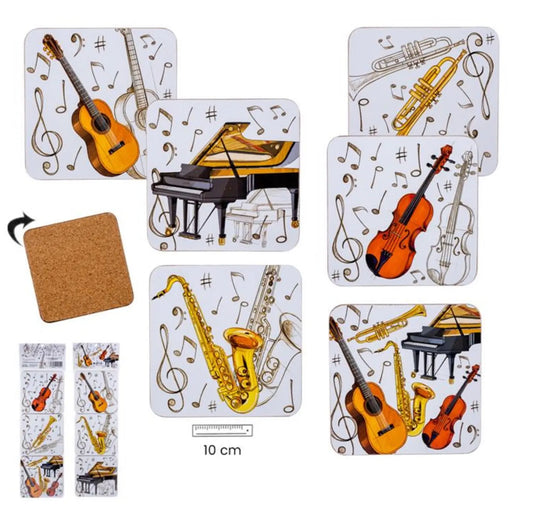 SET 6 INSTRUMENT COASTER Bitu Gift Shop