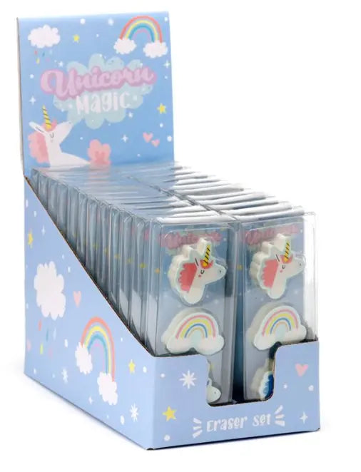 Set of 3 Magical Unicorn Erasers Bitu Gift Shop