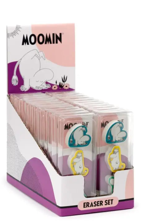 Set of 3 Moomin Moomin Erasers Bitu Gift Shop