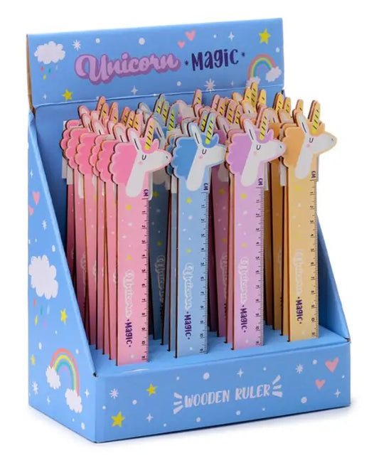 Wooden Ruler with Magical Unicorn Shape 15cm Bitu Gift Shop