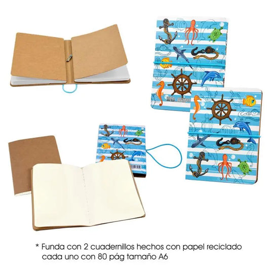 NOTEBOOK WITH SAILOR RUBBER A6 Bitu Gift Shop