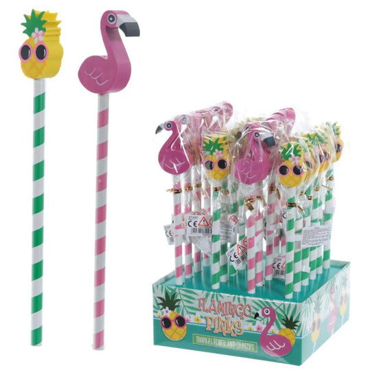 Flamingo and Pineapple Tropical Pencil with Eraser Topper Bitu Gift Shop