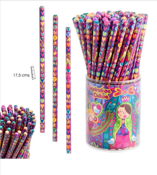 Virgencita Pencil with Stones - Buy Unique | Beautiful Design featuring colorful religious motifs and decorative stones, ideal for school or gifts.