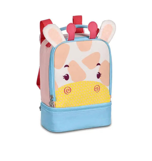 Clio Pets Backpack with giraffe face design, lightweight and colorful, ideal for pet travel comfort and storage on the go.