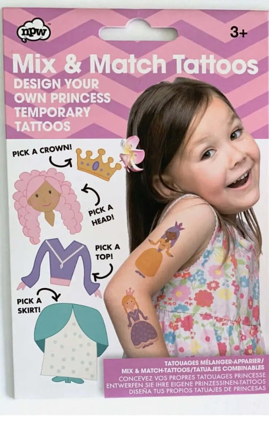 Mix and Match Princess Temporary Tattoos Bitu Gift Shop