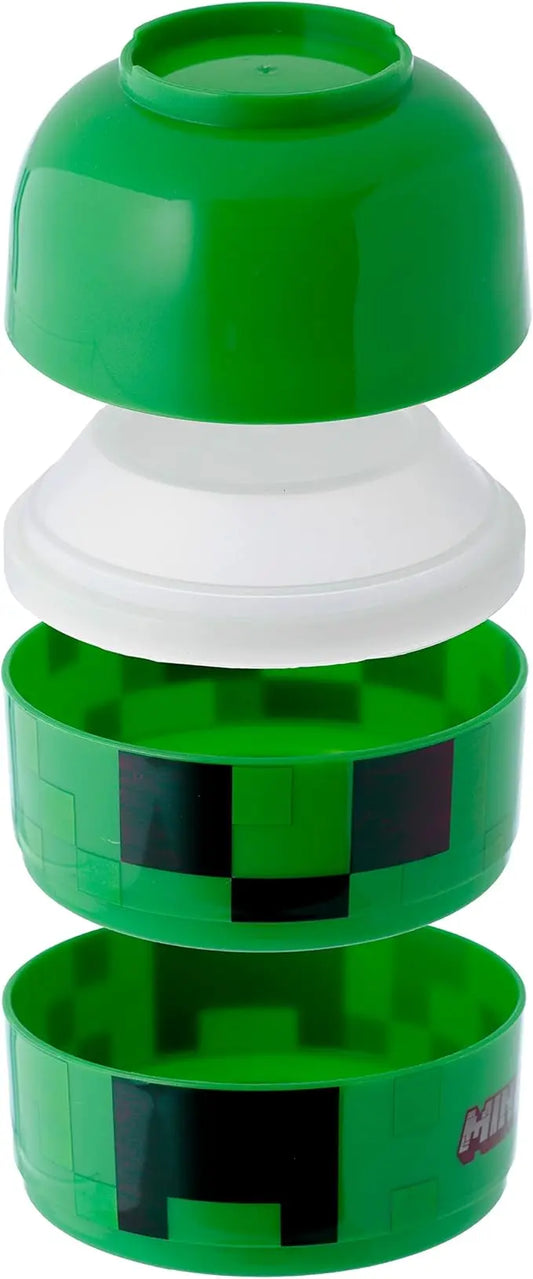 Minecraft Creeper Stacked Round Bento Lunch Box Bitu Gift Shop