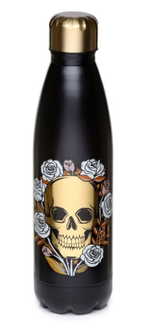 Botella Térmica de Acero Inoxidable Calavera y Rosas 500ml Código Bitu Gift Shop