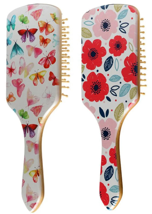 Cepillo de Pelo de Bambú - Mariposas yAmapolas Pick of The Bunch - Grande Bitu Gift Shop