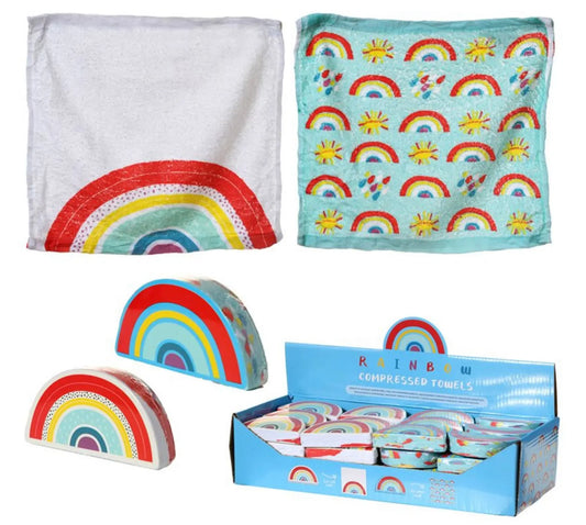 Travel Towel Somewhere Rainbow Compressed Bitu Gift Shop