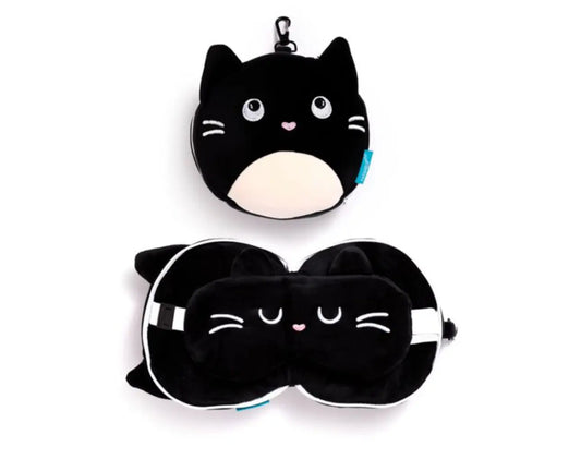 Almohada de Viaje con Antifaz Relaxeazzz Gato Feline Fine Bitu Gift Shop