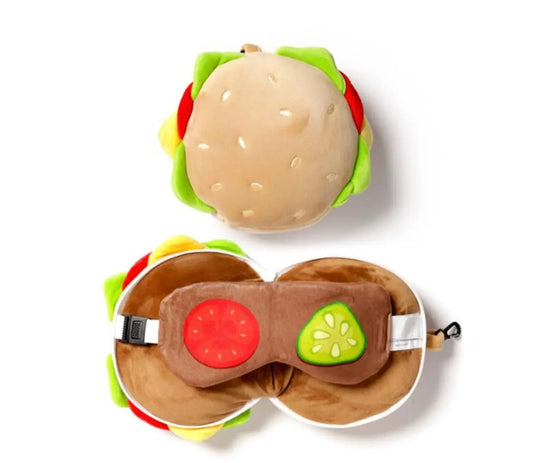 Almohada de Viaje con Antifaz Relaxeazzz Hamburguesa Fast Food Bitu Gift Shop