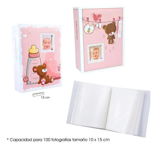 PHOTO ALBUM ROSA OSO 13CM OUT. Bitu Gift Shop