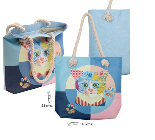 Beach Bag 44x40cm Cat Bitu Gift Shop