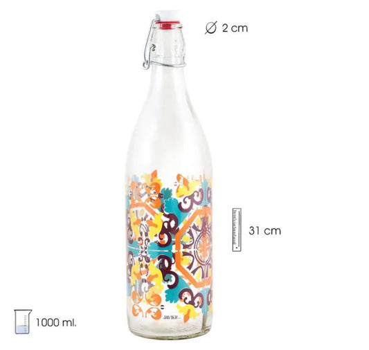 Azulejo Crystal Bottle with Stopper Bitu Gift Shop