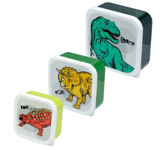 Set de 3 Fiambreras Táper Infantiles M/L/XL Dinosaurios Dinosauria Bitu Gift Shop