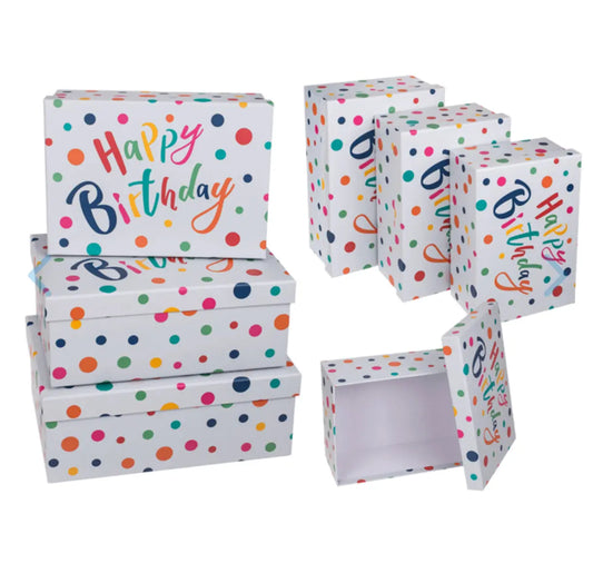 light grey colored paper gift box, Happy Birthday, Bitu Gift Shop