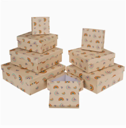Cream coloured gift boxes, Rainbows Bitu Gift Shop