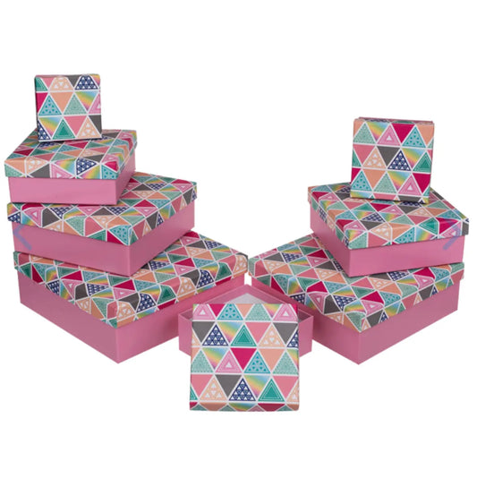 Pink gift box, Triangles, Bitu Gift Shop