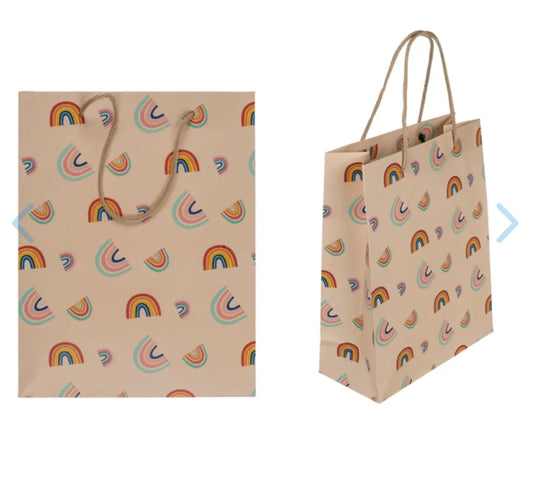 Cream coloured paper gift bag, Rainbows Bitu Gift Shop