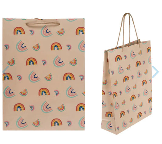 Cream coloured paper gift bag, Rainbows Bitu Gift Shop