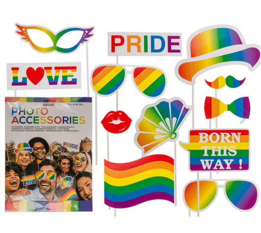 Party photo accessories on stick, Pride Bitu Gift Shop