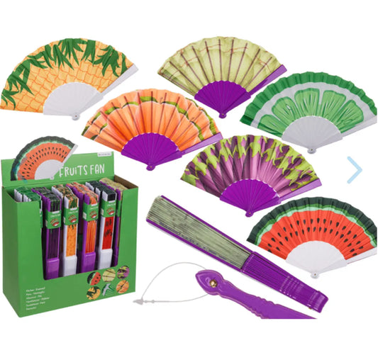 Plastic fan, fruits, Bitu Gift Shop