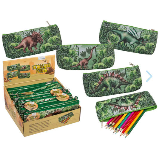Plastic pouch with zipper, Dinosaur Bitu Gift Shop