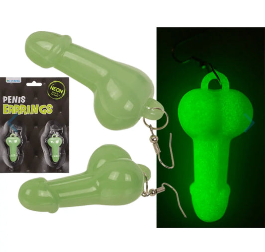 Earrings, Penis, Glow in the Dark Bitu Gift Shop