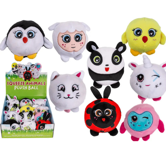 Plush ball, squeeze animals, ca. 10 cm, 8 ass Bitu Gift Shop