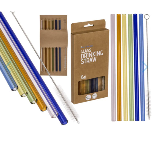 Glass drinking straw with cleaning brush Bitu Gift Shop