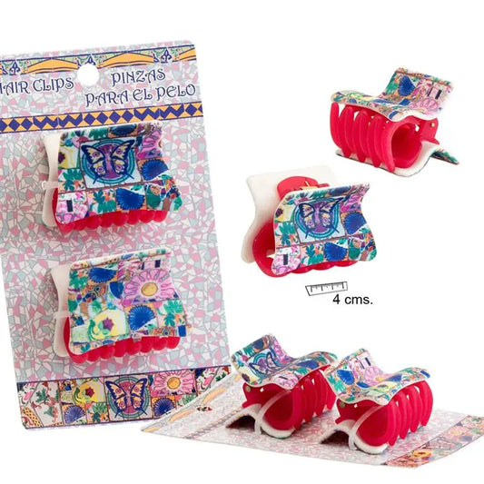 SET 2 PINZAS PELO MOSAICO Bitu Gift Shop