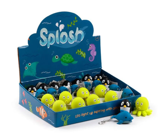 Octopus Penguin & Dolphin LED Sealife Keyring with Sound Bitu Gift Shop