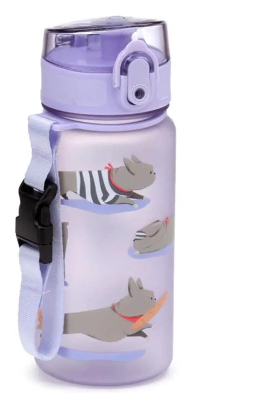 Bertrand the French Bulldog Pop Top 350ml Shatterproof Reusable Children's Bottle with Infuser Bitu Gift Shop