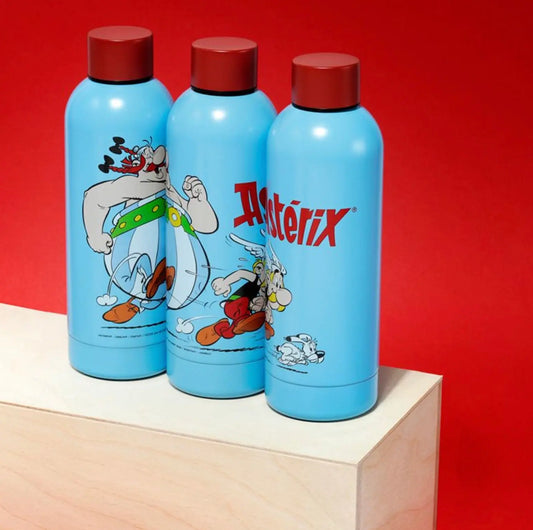 Asterix & Obelix Blue Reusable Stainless Steel Hot & Cold Thermal Insulated Drinks Bottle 530ml Bitu Gift Shop