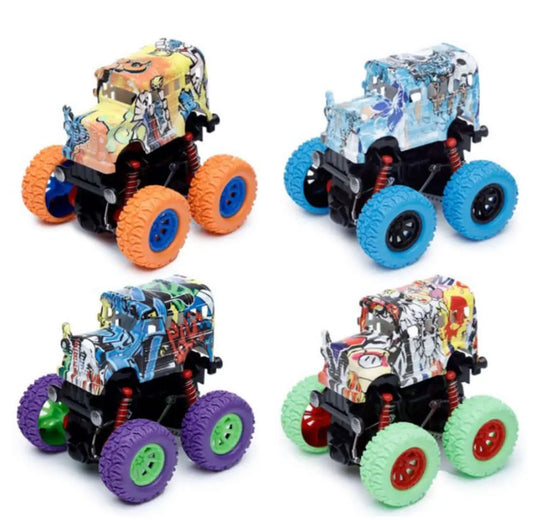 Graffiti School Bus 4x4 Stunt Friction Push/Pull Action Toy Bitu Gift Shop