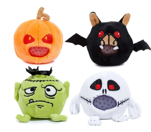 Queasy Squeezies Spooky Monster, Ghost, Bat, Pumpkin Plush Squeezy Toy Bitu Gift Shop