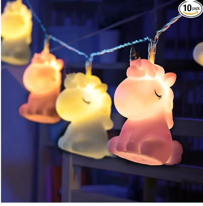 Unicorn light garland for girls room, 6.8 foot unicorn light garland, 10 LED lights for fairy Bitu Gift Shop