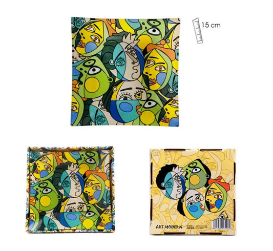 Square Plate 15x15 Modern Faces Bitu Gift Shop