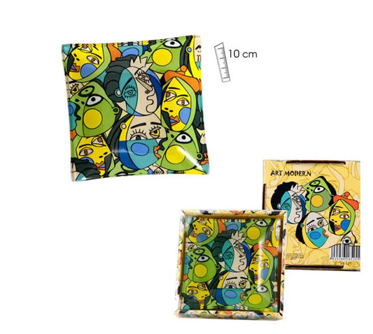 Square Plate 10x10 modern faces Bitu Gift Shop