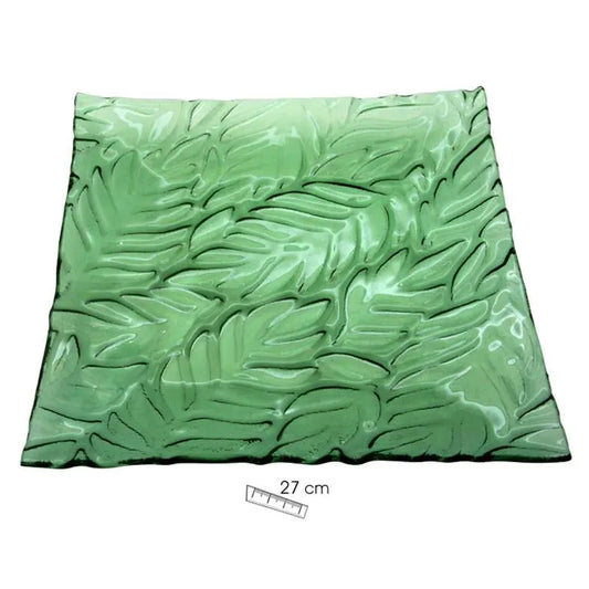 GREEN LEAVES PLATE 27 X 27 CM Bitu Gift Shop