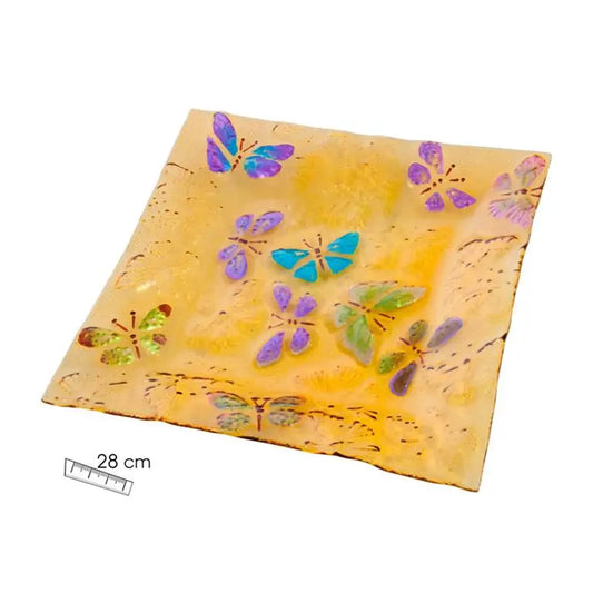 RELIEF BUTTERFLY PLATE 28 X 28 CM Bitu Gift Shop