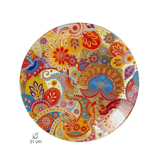 CASHMIRES GOLD ROUND PLATE 21CM Bitu Gift Shop