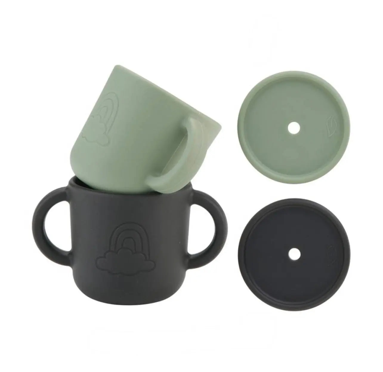 Cup with Lid 2 Pcs. (Sage & Forest) Bitu Gift Shop